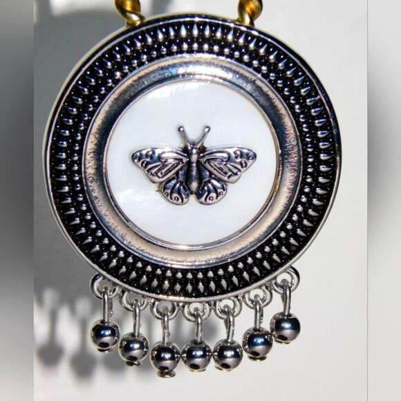 Lia Sophia Jewelry - Lia Sophia "SOUVENIR" Fringed Pendant/Slide M-O-P, NWT Chain Is Not Included